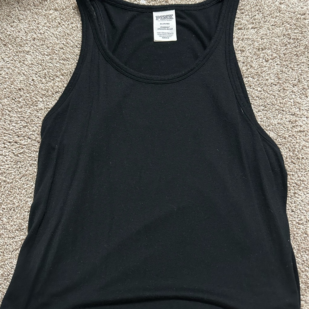 PINK Victoria's Secret Black Fitted Sleeveless Tank Top